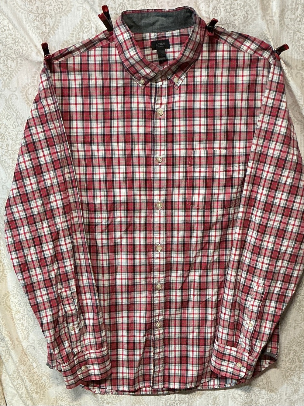 J. Crew Red Plaid Button-Down Shirt - Men's